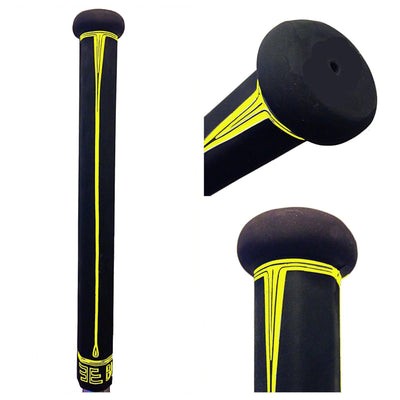 Buttendz PARADOX Lacrosse stick handle grip in black with yellow drip graphic